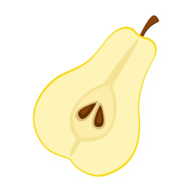 Armut vektör simgesi. Beyaz armut üzerinde izole edilmiş çizgi film vektör simgesi..