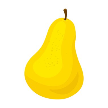 Armut vektör simgesi. Beyaz armut üzerinde izole edilmiş çizgi film vektör simgesi..