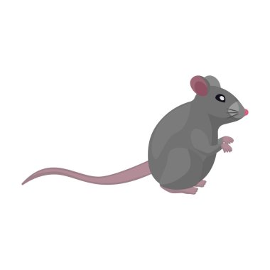 Fare vektör simgesi. Beyaz arkaplan faresinde izole edilmiş çizgi film vektör simgesi.