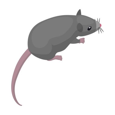 Fare vektör simgesi. Beyaz arkaplan faresinde izole edilmiş çizgi film vektör simgesi.