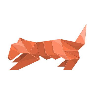 Origami vektör simgesi. Çizgi film vektör simgesi beyaz arkaplan origamisinde izole edildi.