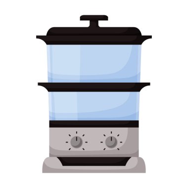 Çift kazan vektör simgesi. Çizgi film vektör simgesi beyaz arkaplan kazanı üzerinde izole edildi.