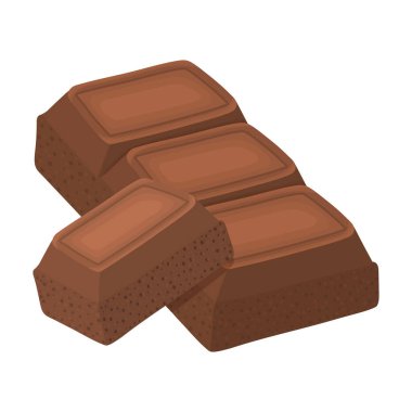 Çikolata vektörü simgesi. Beyaz arkaplan çikolatasına izole edilmiş çizgi film vektör simgesi..