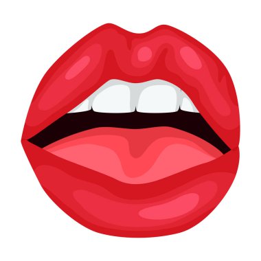 Dişi dudak vektörü simgesi. Çizgi film vektör simgesi beyaz arkaplan üzerinde izole edilmiş..