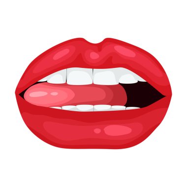 Dişi dudak vektörü simgesi. Çizgi film vektör simgesi beyaz arkaplan üzerinde izole edilmiş..
