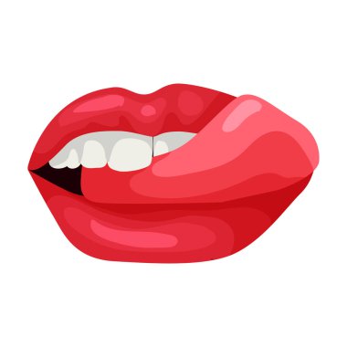 Dişi dudak vektörü simgesi. Çizgi film vektör simgesi beyaz arkaplan üzerinde izole edilmiş..