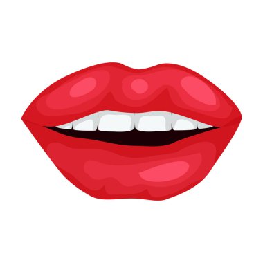 Dişi dudak vektörü simgesi. Çizgi film vektör simgesi beyaz arkaplan üzerinde izole edilmiş..
