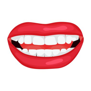 Dişi dudak vektörü simgesi. Çizgi film vektör simgesi beyaz arkaplan üzerinde izole edilmiş..