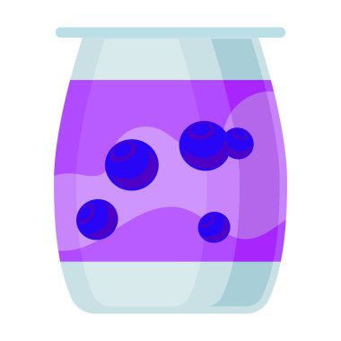 Yoğurt vektör simgesi. Beyaz arkaplan yoğurdunda izole edilmiş çizgi film vektör simgesi..