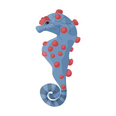 Deniz atı vektör simgesi. Çizgi film vektör simgesi beyaz arka plandaki deniz atında izole edilmiş..