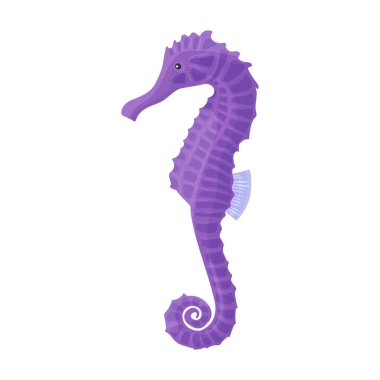 Deniz atı vektör simgesi. Çizgi film vektör simgesi beyaz arka plandaki deniz atında izole edilmiş..