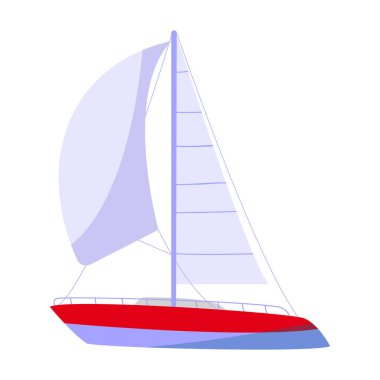 Sail yacht vector icon.Cartoon vector icon isolated on white background sail yacht.