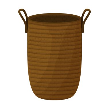 Wicker basket vector icon.Cartoon vector icon isolated on white background wicker basket.