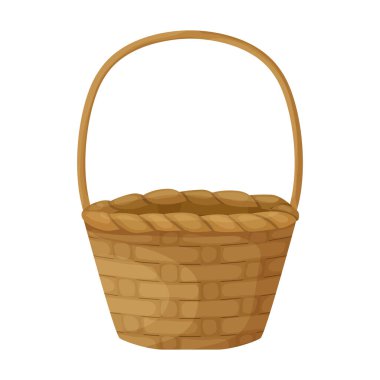 Wicker basket vector icon.Cartoon vector icon isolated on white background wicker basket.