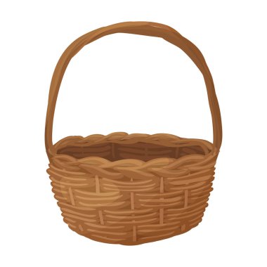 Wicker basket vector icon.Cartoon vector icon isolated on white background wicker basket.