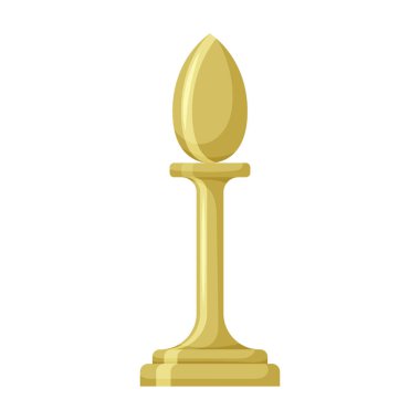 Satranç oyunu çizgi film ikonu. Şövalyenin çizgi film vektör çizimi. Beyaz arkaplanda satranç oyun simgesinin izole bir illüstrasyonu.