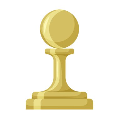 Satranç oyunu karikatür vektör simgesi. Piyonun çizgi film vektör çizimi. Beyaz arkaplanda satranç oyun simgesinin izole bir illüstrasyonu.