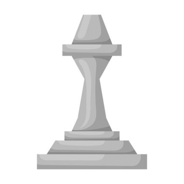 Satranç oyunu karikatür vektör simgesi. Piyonun çizgi film vektör çizimi. Beyaz arkaplanda satranç oyun simgesinin izole bir illüstrasyonu.