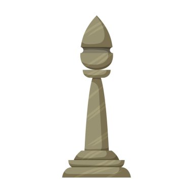 Satranç oyunu çizgi film ikonu. Şövalyenin çizgi film vektör çizimi. Beyaz arkaplanda satranç oyun simgesinin izole bir illüstrasyonu.