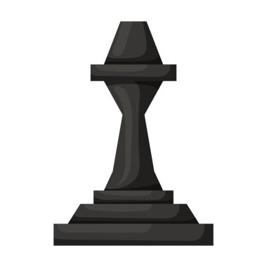 Satranç oyunu karikatür vektör simgesi. Piyonun çizgi film vektör çizimi. Beyaz arkaplanda satranç oyun simgesinin izole bir illüstrasyonu.
