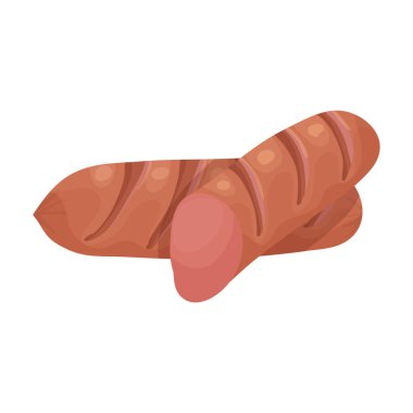 Sosis vektör simgesi. Çizgi film vektör simgesi beyaz arkaplan sosisinde izole edildi.