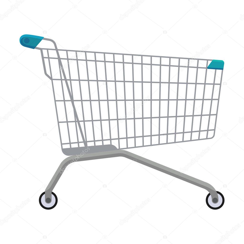 Trolley vector icon.Cartoon vector icon isolated on white background trolley.