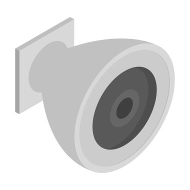 Güvenlik kamerası vektör simgesi. Isometric vektör simgesi beyaz arka plan güvenlik kamerasında izole edildi.