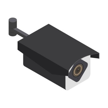 Güvenlik kamerası vektör simgesi. Isometric vektör simgesi beyaz arka plan güvenlik kamerasında izole edildi.