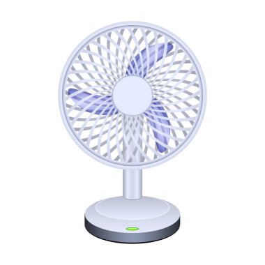 Fan vektör simgesi. Beyaz arkaplan pervanesinde izole edilmiş gerçekçi vektör simgesi.