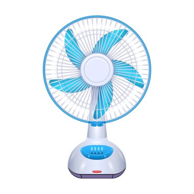 Fan vektör simgesi. Beyaz arkaplan pervanesinde izole edilmiş gerçekçi vektör simgesi.