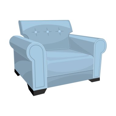 Ev koltuğu vektör karikatür simgesi. Beyaz arka planda vektör illüstrasyon koltuğu. İzole çizim çizgi film ikonu ev koltuğu.