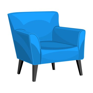 Ev koltuğu vektör karikatür simgesi. Beyaz arka planda vektör illüstrasyon koltuğu. İzole çizim çizgi film ikonu ev koltuğu.