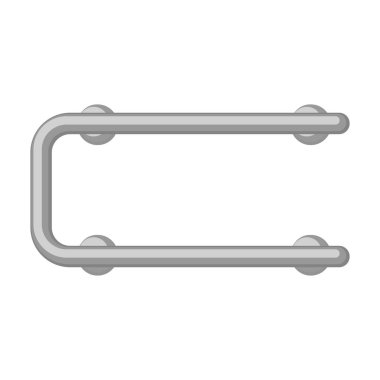 Havlu kurutma vektör karikatür simgesi. Beyaz arka planda vektör illüstrasyon banyo radyatörü. İzole edilmiş karikatür ikon havlu kurutma makinesi.