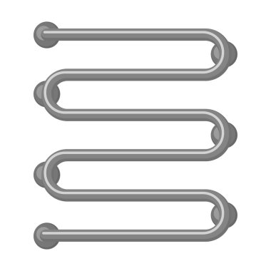 Havlu kurutma vektör karikatür simgesi. Beyaz arka planda vektör illüstrasyon banyo radyatörü. İzole edilmiş karikatür ikon havlu kurutma makinesi.