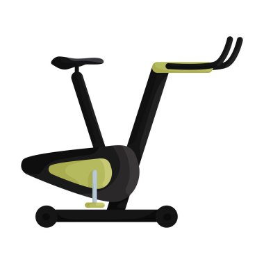 Bisiklet vektör karikatür simgesini çalıştır. İzole çizgi film illüstrasyon ikonu fitness bisikleti. Beyaz arkaplanda vektör illüstrasyon egzersiz bisikleti.