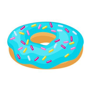 Çörek, simgenin vektör çizimi. Beyaz arka planda izole edilmiş bir çörek çizimi. Çikolatalı çöreğin vektör simgesi..