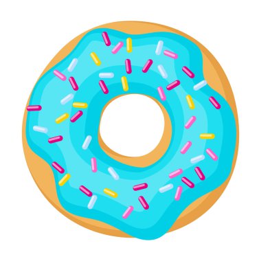 Çörek, simgenin vektör çizimi. Beyaz arka planda izole edilmiş bir çörek çizimi. Çikolatalı çöreğin vektör simgesi..