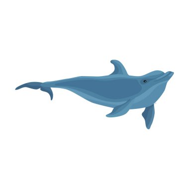 Yunus vektör simgesi. Karikatür vektör simgesi beyaz arkaplan yunusunda izole edildi.