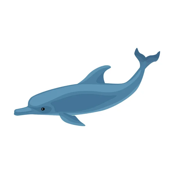 Dolphin vector icon.Cartoon vector icon isolated on white background dolphin. — Stock Vector