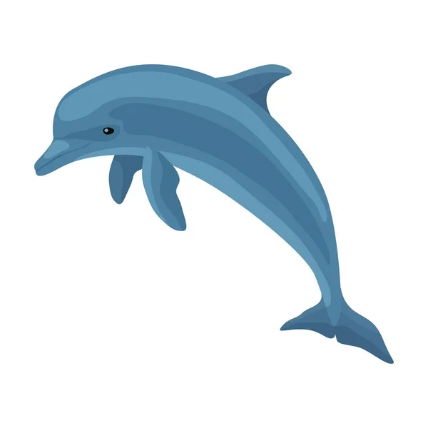 Ikona wektora delfina.Ikona wektora kreskówek izolowana na białym tle delfina. — Wektor stockowy