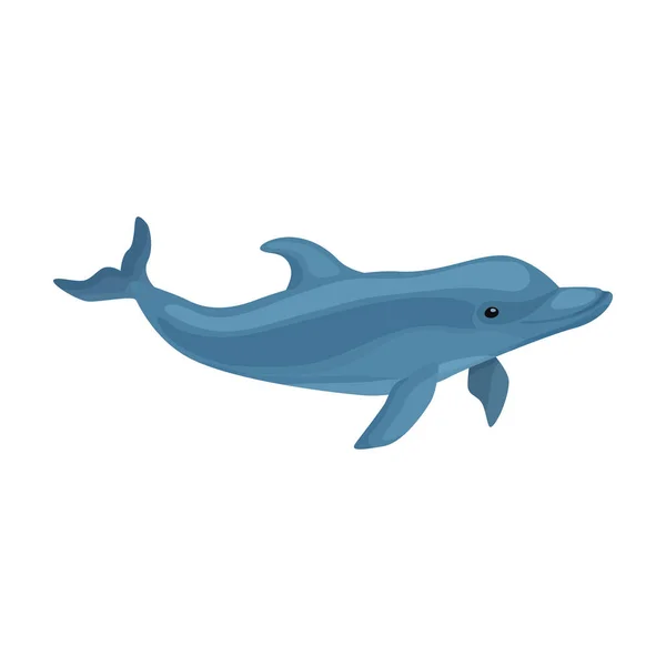 Dolphin vector icon.Cartoon vector icon isolated on white background dolphin. — Stock Vector