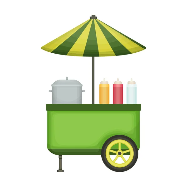 Comida trailer vector icon.Cartoon icono del vector aislado en el remolque de alimentos de fondo blanco. — Vector de stock