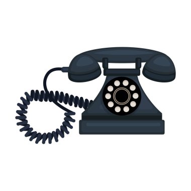Retro telefon vektör simgesi. Çizgi film vektör simgesi beyaz arkaplan retro telefonunda izole edildi.