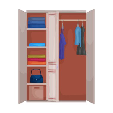 Dolap vektör simgesi. Çizgi film vektör simgesi beyaz arkaplanda izole edildi.