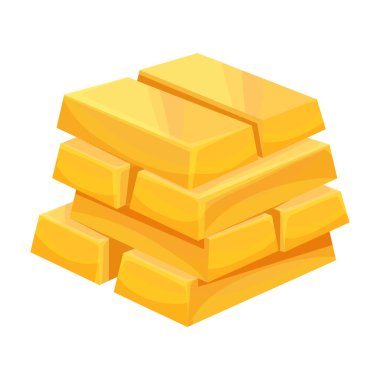 Altın çubuk vektör simgesi. Çizgi film vektör simgesi beyaz arkaplan altın çubuğunda izole edildi.