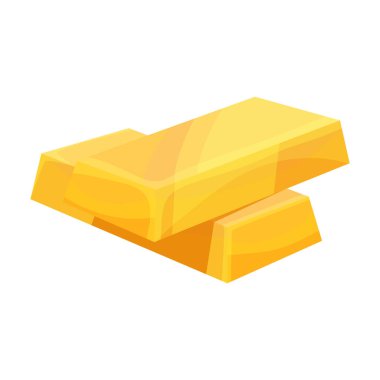 Altın çubuk vektör simgesi. Çizgi film vektör simgesi beyaz arkaplan altın çubuğunda izole edildi.