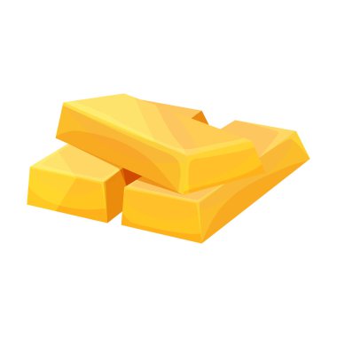 Altın çubuk vektör simgesi. Çizgi film vektör simgesi beyaz arkaplan altın çubuğunda izole edildi.