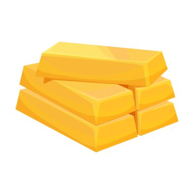 Altın çubuk vektör simgesi. Çizgi film vektör simgesi beyaz arkaplan altın çubuğunda izole edildi.