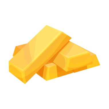 Altın çubuk vektör simgesi. Çizgi film vektör simgesi beyaz arkaplan altın çubuğunda izole edildi.