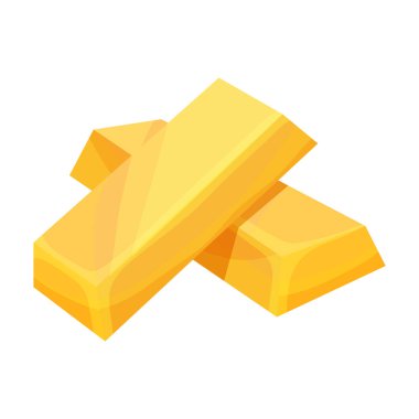 Altın çubuk vektör simgesi. Çizgi film vektör simgesi beyaz arkaplan altın çubuğunda izole edildi.